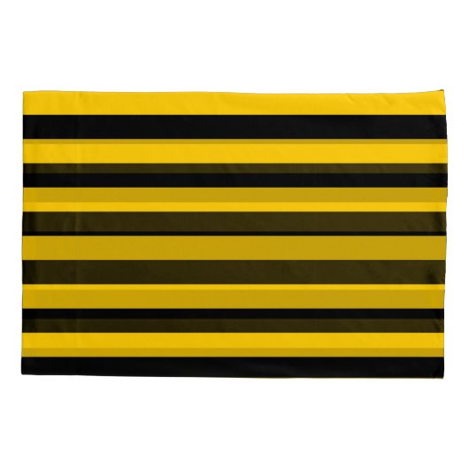 Sweet Bee Yellow en Black Striped Kussensloop (Achterkant)