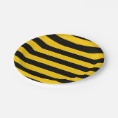 Sweet Bee Yellow en Black Striped Papieren Bordje (Gekanteld)