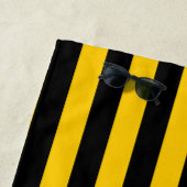 Sweet Bee Yellow en Black Striped Strandlaken (In situ)