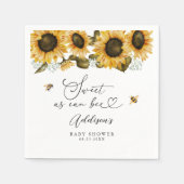 Sweet Bee Zonnebloemen Baby shower Servet (Voorkant)