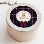 Sweet Beer 1e Verjaardag Polo Teddy Bear Plaid Ronde Sticker