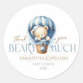 Sweet Beer Blue Balloon Baby Ronde Sticker (Voorkant)