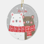 Sweet Beer Name Winter First Kersthuwelijk Keramisch Ornament (Links)