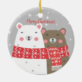 Sweet Beer Name Winter First Kersthuwelijk Keramisch Ornament (Achterkant)