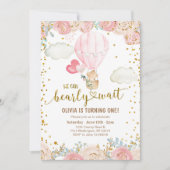 Sweet Beer Roze ballonnen Birthday Uitnodiging (Voorkant)