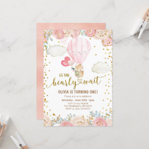 Sweet Beer Roze ballonnen Birthday Uitnodiging