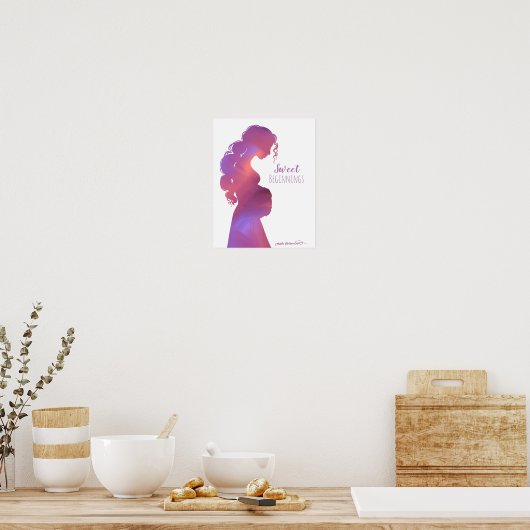Sweet Beginnings - Zwangerschapskunst Poster (Keuken)