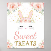 Sweet-behandelingen / Cute Bunny Rabbit Blush Gold Poster (Voorkant)