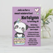Sweet-behandelingen met Paarse Panda Birthday Kaart (Staand voorkant)