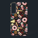 Sweet-behandelingen Samsung Galaxy Hoesje<br><div class="desc">Naadloos patroon gemaakt van verschillende handgetekende desserts.</div>