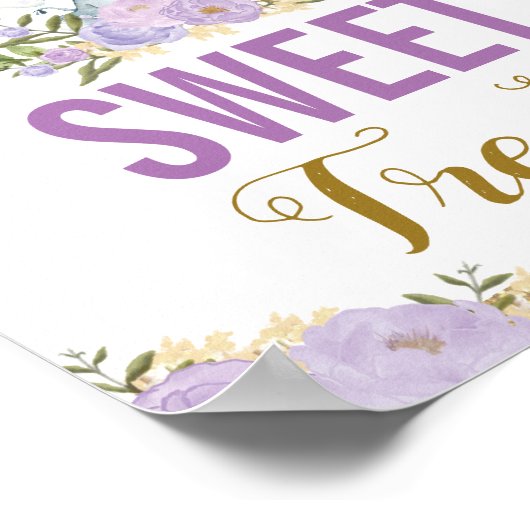 Sweet Behandelt Paarse Elephant Lavender Floral Fa Poster (Hoek)
