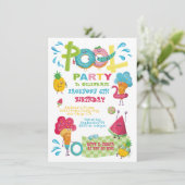 Sweet Behandelt Pool Party-uitnodigingen Kaart (Staand voorkant)