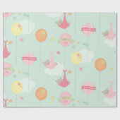 Sweet Beren Balloons Baby Girl Cadeaupapier (Vlak)