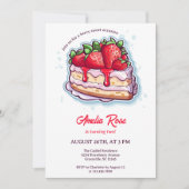 Sweet Berry Aardbei Shortcake Kids Verjaardag Kaart (Voorkant)