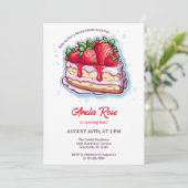 Sweet Berry Aardbei Shortcake Kids Verjaardag Kaart (Staand voorkant)