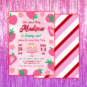 Sweet Berry Aardbei Verjaardagsfeestje Kaart