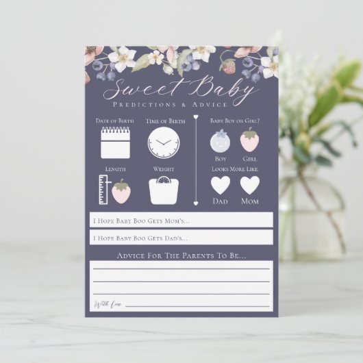 Sweet Berry Baby Voorspellingen & Advies Spel Kaar Kaart (Staand voorkant)