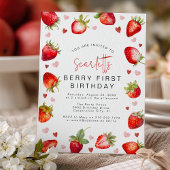Sweet Berry Eerste Verjaardagsfeestuitnodiging Kaart