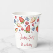 Sweet Berry First Birthday Papieren Bekers (Achterkant)