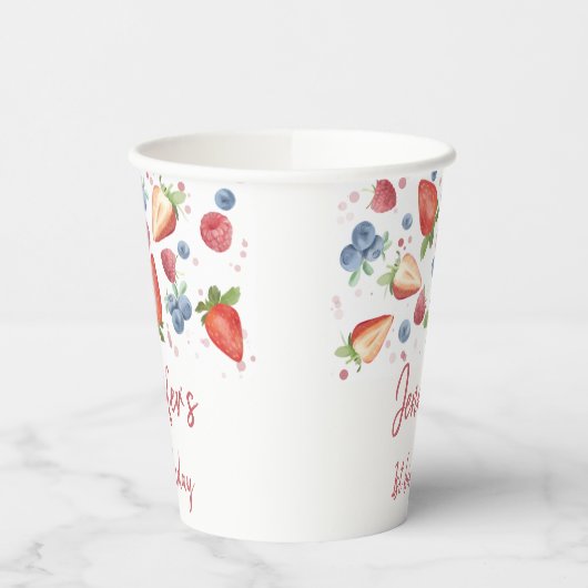 Sweet Berry First Birthday Papieren Bekers (Links)