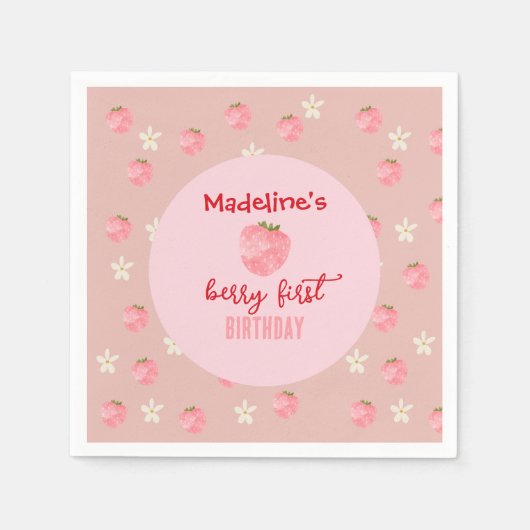 Sweet Berry First Birthday Servet (Voorkant)