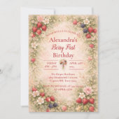 Sweet Berry Garden 1st Birthday Kaart (Voorkant)