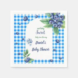 Sweet Berry Green Leaves Blue Theme Baby shower Servet