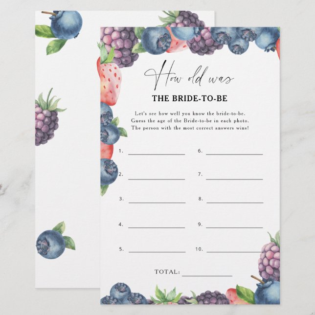 Sweet berry - Hoe oud was de bruid om te spelen (Voorkant / Achterkant)