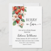 Sweet Berry in Love Strawberry Bridal Shower Kaart (Voorkant)