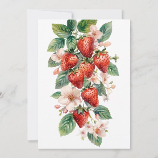 Sweet Berry in Love Strawberry Bridal Shower Kaart (Achterkant)