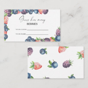Sweet berry - raad eens hoeveel bessen bruids spel informatiekaartje