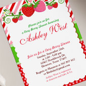 Sweet Berry Strawberry Baby shower Uitnodiging