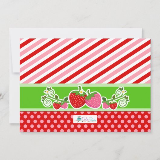 Sweet Berry Strawberry Birthday Fotouitnodiging Kaart (Achterkant)