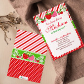 Sweet Berry Strawberry Birthday Party Invitation Kaart