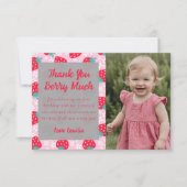 Sweet Berry Strawberry Daisy Foto Bedankkaart (Voorkant)