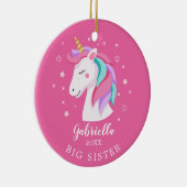 Sweet Big Sister Unicorn kerstversiering Keramisch Ornament (Rechts)