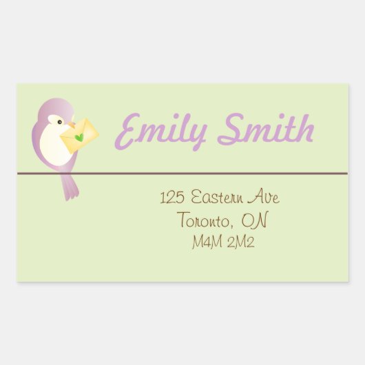 Sweet Bird Address Return Sticker (Voorkant)