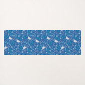 Sweet Bird Blue Botanical Pattern Monogram Yogamat (Achterkant (horizontaal))