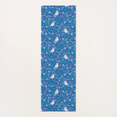 Sweet Bird Blue Botanical Pattern Monogram Yogamat (Achterkant)
