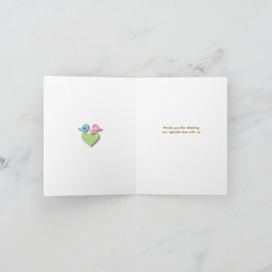 Sweet Bird familie Dank u Notecard Bedankkaart (Binnen)