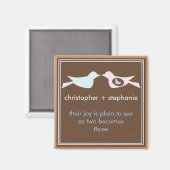 Sweet Bird Familie Paar met Baby Magneet (Voorkant / Achterkant)