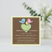 Sweet Bird Family Couples Baby shower Uitnodiging (Staand voorkant)