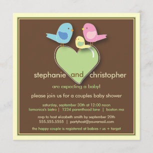Sweet Bird Family Couples Baby shower Uitnodiging