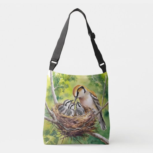 Sweet Bird Nest Painting Crossbody Tas (Voorkant)