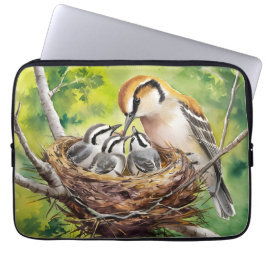 Sweet bird nest painting laptop sleeve