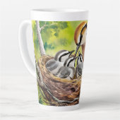 Sweet bird nest painting latte mok (Linkerhoek)