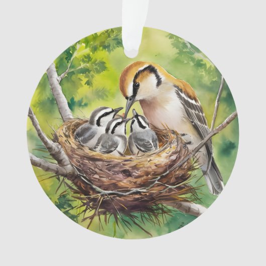 Sweet bird nest painting ornament (voorkant)