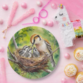 Sweet bird nest painting papieren bordje (Feest)