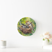 Sweet bird nest painting ronde klok (Huis)