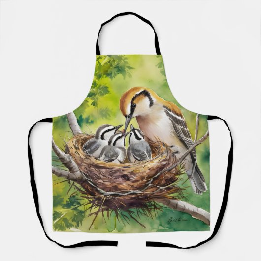 Sweet bird nest painting schort (Voorkant)